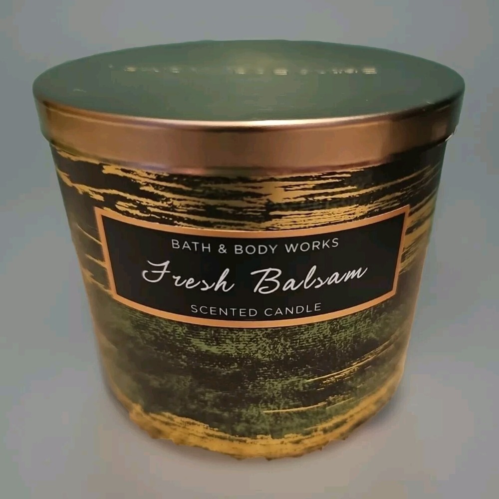 1 Bath & Body Works FRESH BALSAM 3-Wick Scented Wax Candle 14.5 oz